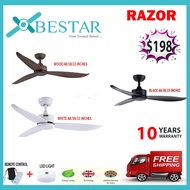 Bestar Razor 48" / 54" DC Motor Ceiling Fan with 24W-3 Tone LED and Remote | Singapore warrnaty | Express Free Home Delivery