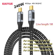 KAIYUE  8K60Hz PD 240W USB4 40Gbps USB C Display Thunderbolt 3 Data Line 5A Fast Charing Cable for O