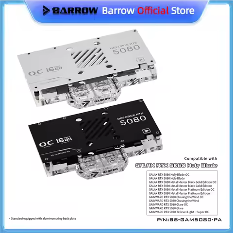 Barrow GPU Block For GALAX /Gainward GeForce RTX 5080 , Graphics Card Water Cooler , PC Cooling Radi