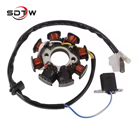 8-pole 4-wire Dual Ignition Magneto Stator for 4 stroke Scooter Moped ATV QUAD Go Kart 139QMB 1P39QM