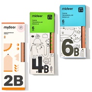 MiDeer Triangle Pencil Children's Dedicated 2B 4B 6B Dual-Use Extension Pen Case 1688