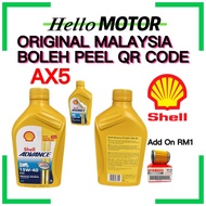 QR CODE SHELL MALAYSIA STOCK AX5 15W40 1L 4T ENGINE OIL MINYAK HITAM OIL FILTER YAMAHA LC135 Y15 Y16