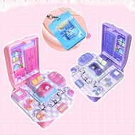 3D House Keychain  Mini Schoolbag Keychain One-click Pop-up Cute Book Key RingGift for Friends