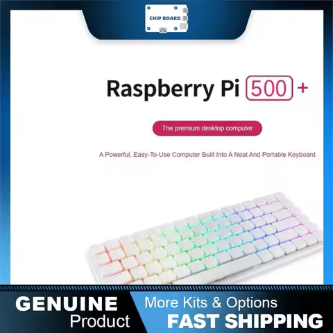 Raspberry Pi 500+ All-in-One Keyboard PC, Dual 4K Output, Wi-Fi/BLE, 256GB NVMe, RGB Backlight
