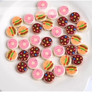 [7pcs] luxury glossy donut burger beads