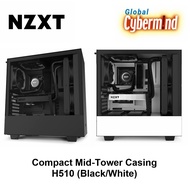 NZXT H510 Compact Mid Tower Chassis with Tempered Glass / USB 3.2 Gen 1 Type A / USB 3.2 Gen 2 Type C / Headphone Audio Jack (Brought to you by Global Cybermind)