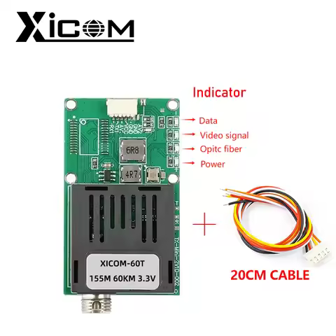 Xicom Video Fiber Transceiver Media Converter 1V1D 60KM,80KM,100KM, 1 Channel Video + UART & TTL & S