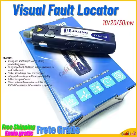 JILONG FTTH VFL Optical Fiber 3A Laser Mini Visual Fault Locator 650nm With LED Light 10mW 20mW 30mW