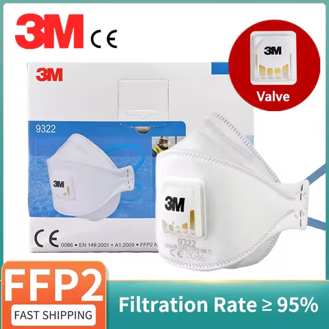 3M Aura 9322 Mask FFP2 Valved Headband Particulate Dust Mask Respirator Anti-haze Protective Masks 3