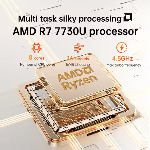 AMD Ryzen 7 7730U Topton Metal Palm Gaming Mini PC 5825U 5800U R5 7530U 5600U Nuc Mini Computer NVMe