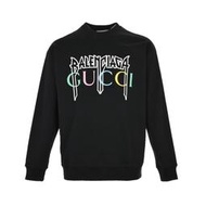 巴黎世家Balenciaga X Gucci聯名彩色字母盤花長袖T恤 代購