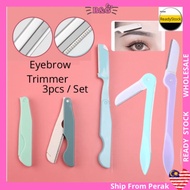 3pcs Stainless Steel Eyebrow Knife Razor Remove Hair Blade Face Shaver Shaper Shaping  Pisau Cukur K