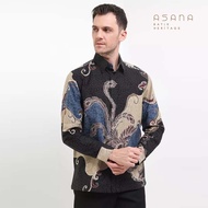 KEMEJA Caraka Long Sleeve Batik Asana Shirt - Denim