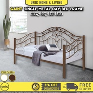 [UNIK] Gian Single Metal Day Bed Frame with Heavy Duty Bed Base | Katil Bujang Besi (5 Years Warrant