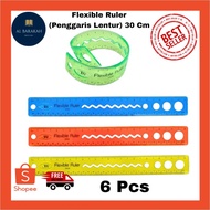 6 Pcs  Rubber ruler BENING FlexibleYANG Flexible ruler/ Flexible ruler/ Durable ruler/