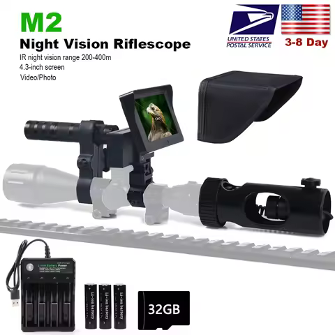 IR Optics Sight Scope Night Vision Goggles,4.3 inch Display 850nm Infrared Hunting Riflescopes Gear,