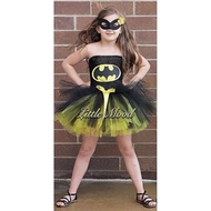 🇲🇾Ready Stock💥Movies DC Superheroes Kids Batgirl Tutu Dress Cosplay Costume Set 蝙蝠侠女童网纱裙
