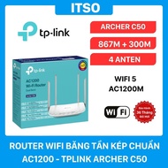 TP-Link Archer C50 AC1200 Dual Band WiFi Router – 1200Mbps Speed, 4 Wide Coverage Antennas –