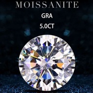 [Faith GRA Certificate] White 4ct-5ct moissanite ring, earring, necklace, moissanite bare stone, DIY