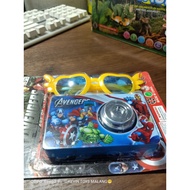 Children's toy camera and glasses with Avengers and hello kitty images