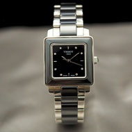 TISSOT ( Swiss) นาฬิกาผู้หญิง T064.310.22.051.00 เซรามิกซ์ดำ ทรงสี่เหลี่ยม