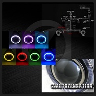 Seven-Color LED Aperture Fisheye Headlight Fog Light