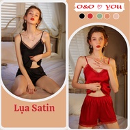 Luxury high-quality silk lace tank top and shorts set A6658 O&O