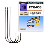 FTK 1 Pack 036-ABERDEEN High Carbon Steel Fishing Hook Worm Hooks Fishing Tackle