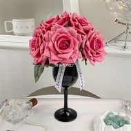 Flower Arrangement Cappuccino Living Room Floral Decoration Decoration Rose Flower Home Fake Flower 