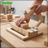 MagiDeal Clean Cuts Wooden Soap Cutter with Wire Manual Wire Soap Cutter with Adjustable Guide Accur