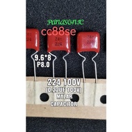 224 100V 0.22UF 100V MYLAR CAPACITOR PANASONIC MATSUSHITA 9.6*8 P8.0