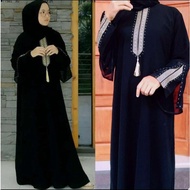 Abaya Hitam Turkey Gamis Maxi Dress Heidy Arab Saudi Bordir Zephy