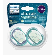 Philips Avent ultra air Nighttime 0-6m/6-18m/18m+ - 2pcs - Orthodontic & BPA free - Lavie baby house