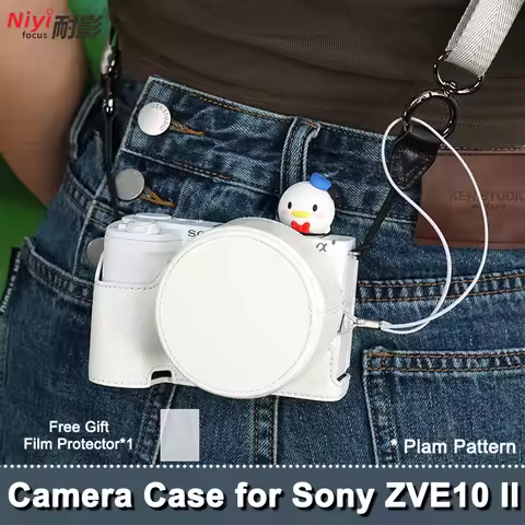 Camera Half Case for Sony ZVE10 II ZV-E10 Mark II Protector Baseplate Rough Cover Base Shoulder Neck