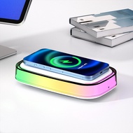 QI desktop Touch wireless charger for iPhone Huawei mobile phones with Colorful LED night lights bedroom