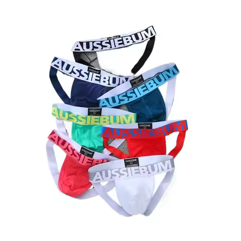 New men's low-rise double-cubed underwear pure cotton seamless hip-lifting thong AUSSIEBUM