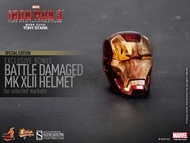 hottoys mark 42 iron man battle damaged helmet ironman tony stark