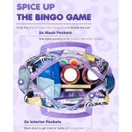 Clear Bingo Bag for Bingo Daubers Dabbers Dobbers Transparent Bingo Bags with Pockets Purple Bingo D