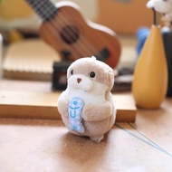 Gwuqu Dễ thương Fluffy mềm sang trọng Rái cá cầm Mặt dây chuyền Keychain Ba lô Túi đồ chơi búp bê dâ