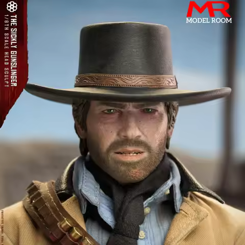 LIMTOYS LGH002 1/6 Sickly Gunslinger Arthur Head Sculpt Carving Model Fit LIM008 12'' Male Soldier A