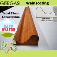 Gergasi Wainscoting/kayu frame /wall moulding /wall skirting/nyatoh kayu/chair rail 2044