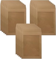 WYAN Pack of 15 A5 Brown Envelopes with Window, Kraft Paper Envelopes, Business Envelopes, Window En