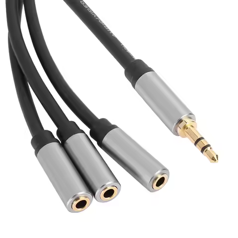 1 Male to 3 Female Audio Cable 3.5mm/0.1in 3 in 1 Audio Splitter Cable 1 Male to 3 Female Stereo Wir