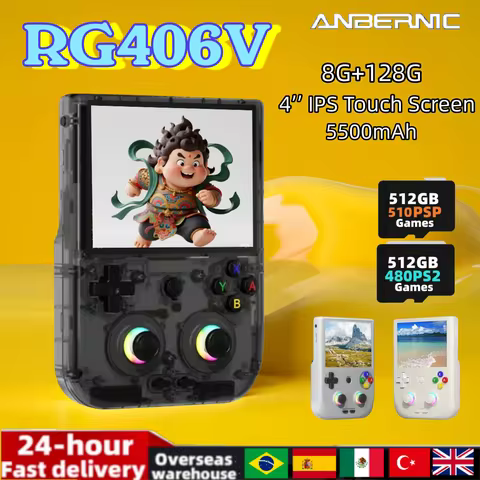 ANBERNIC RG 406V Handheld Games Console Portable Video Gaming Player Android RGB Light 3D Hall Joyst
