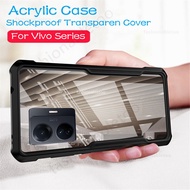 For Vivo T1 pro T1 x T1pro T1x T 1 4G 5G Phone Case Transparent TPU Bumper Acrylic Back Cover Armor 
