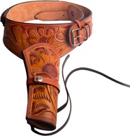Hulara Full Grain DD Harness Buff Leather Western Gun Holster for Men Heritage Rough Rider 357 Magnu