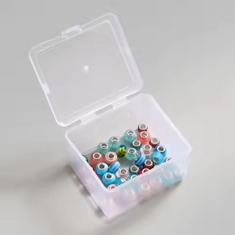 1Pcs with Lid Storage Box Rectangular Shape Plastic Storage Case Multi-purpose Clear Small Thing Con