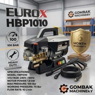 EUROX HBP1010 2.5HP 100Bar 10L/Mins Heavy Duty Electric High Pressure Washer - Induction Motor - 6 M