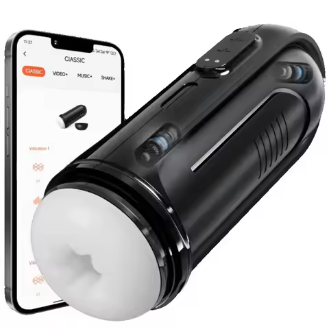 APP Control Automatic Sucking Vibrating Masturbator Cup Canned Masturbation Device Men Dual Motor Vi