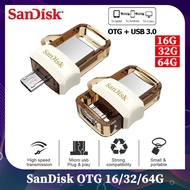 SanDisk OTG USB 3.0 Ultra Dual Drive 16GB 32GB 64GB USB Flash Drive Golden Pendrive Memory U Disk For PC And Android Phone Tablet